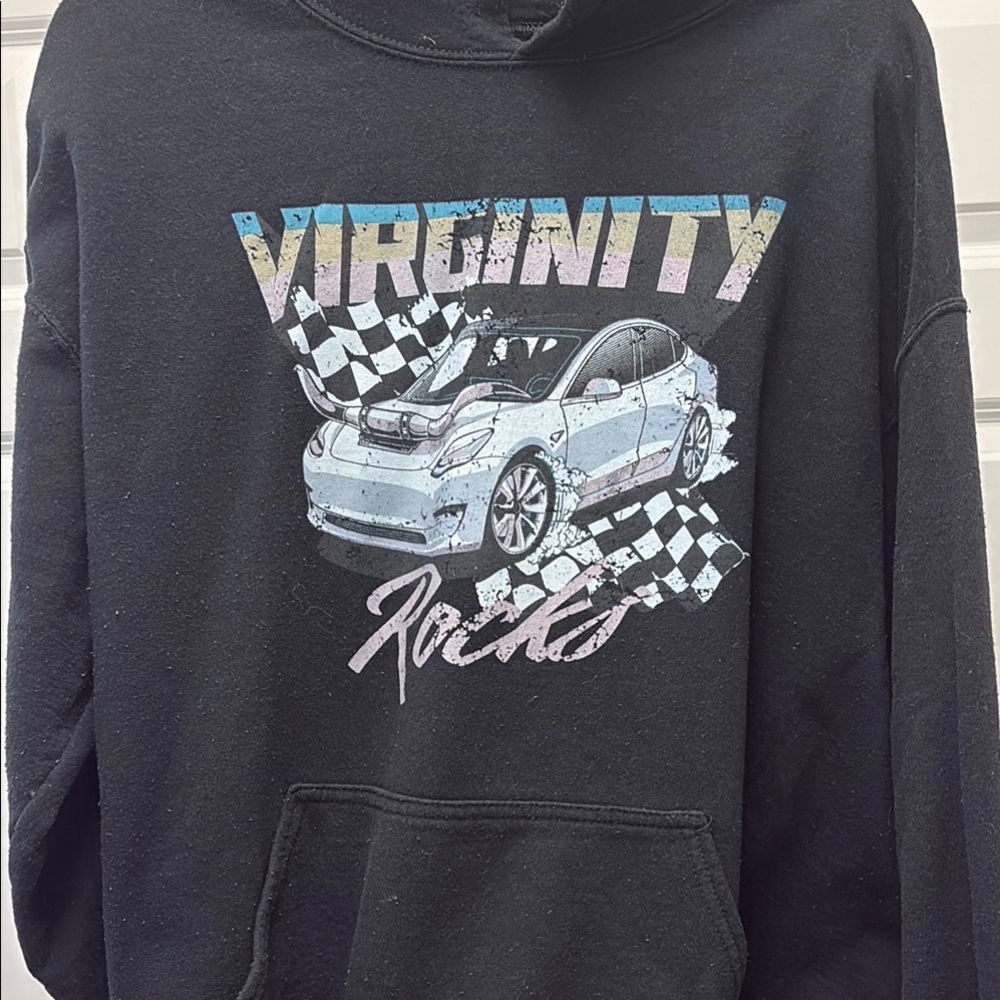 Black Graphic Hoodie with Car Design